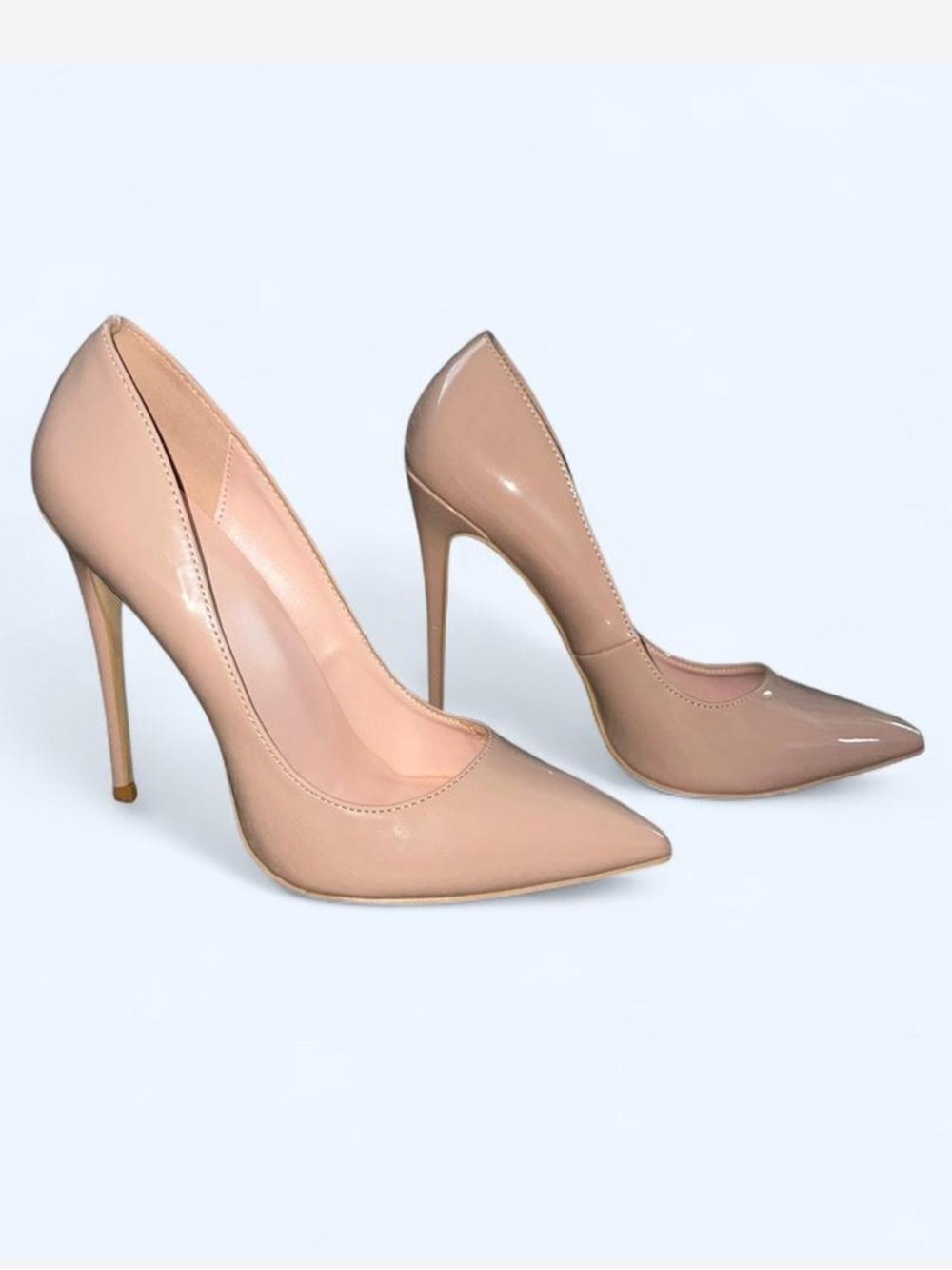 Blush pink stilleto pumps